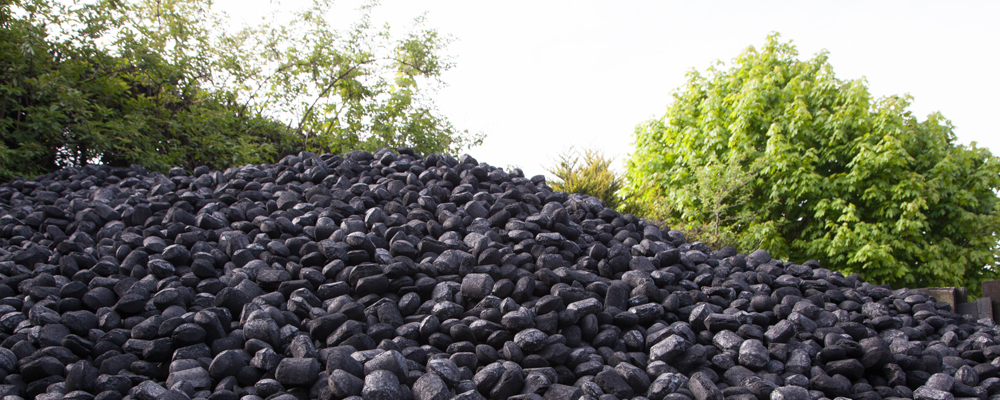 Coal being stored outside