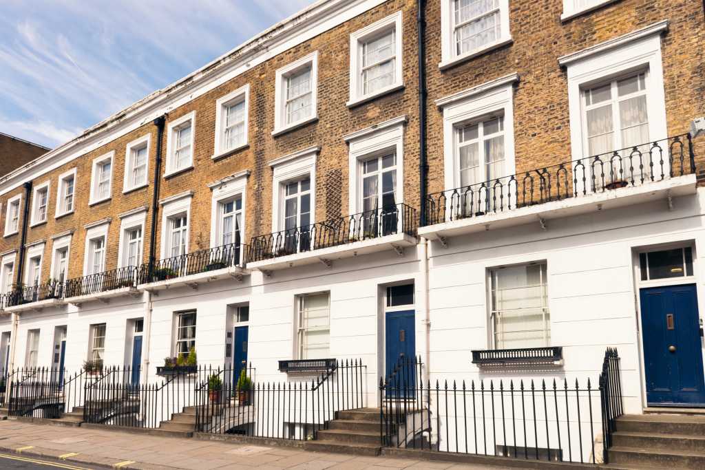 A row of houses situated in London
